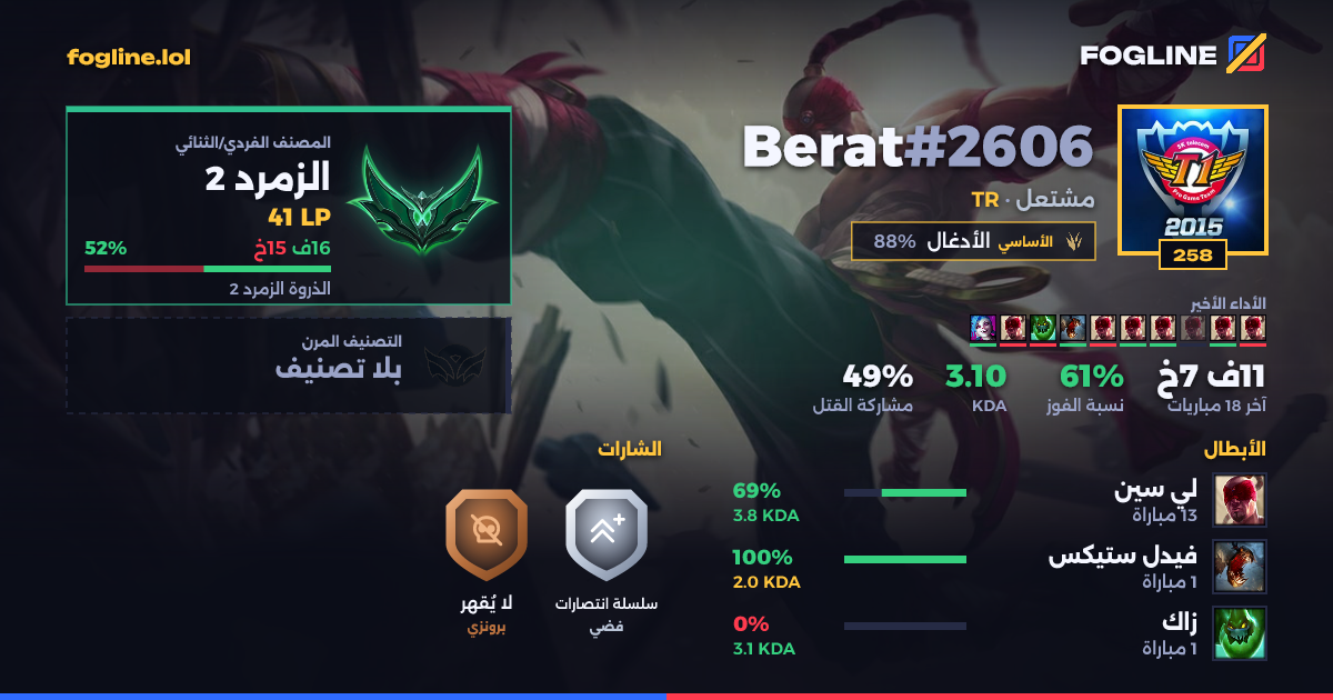 بطاقة المشاركة